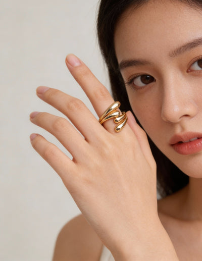 Golden Wave Ring