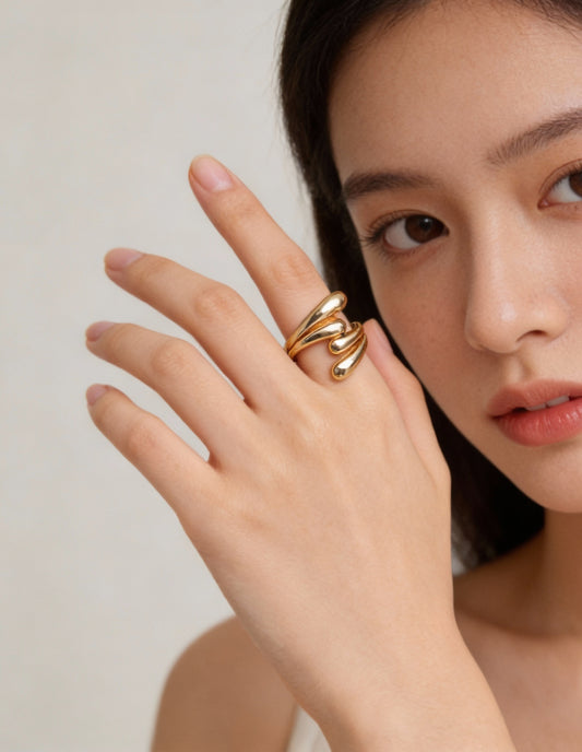 Golden Wave Ring