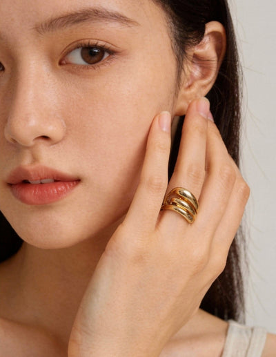 Golden Wave Ring