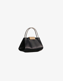Monaco Black Leather Satchel