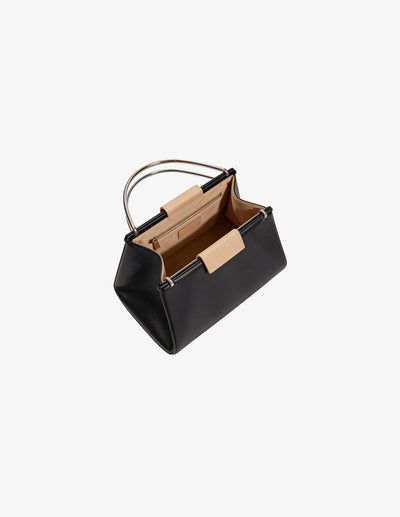 Monaco Black Leather Satchel