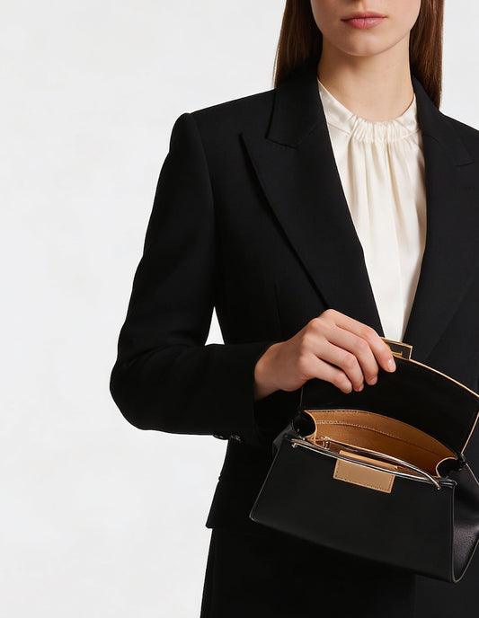 Monaco Black Leather Satchel